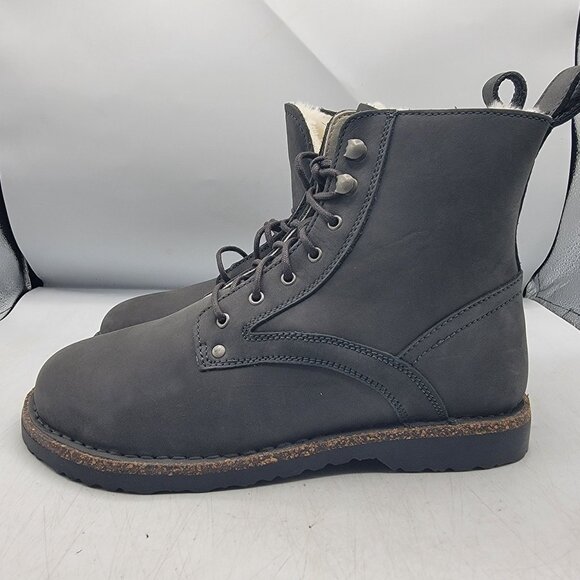 Birkenstock Bryson Womens 41 E Gray Shearling Waxy Nubuck Graphite Boots - Picture 14 of 14